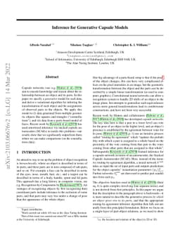 Inference for Generative Capsule Models