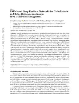 LSTMs and Deep Residual Networks for Carbohydrate and Bolus
  Recommendations in Type 1 Diabetes Management