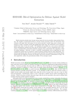 BODAME: Bilevel Optimization for Defense Against Model Extraction