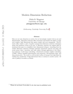 Modern Dimension Reduction
