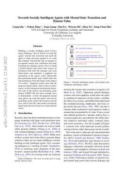 Towards Socially Intelligent Agents with Mental State Transition and
  Human Utility