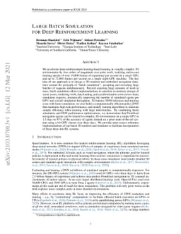 Large Batch Simulation for Deep Reinforcement Learning