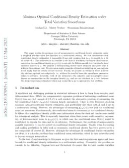 Minimax Optimal Conditional Density Estimation under Total Variation
  Smoothness