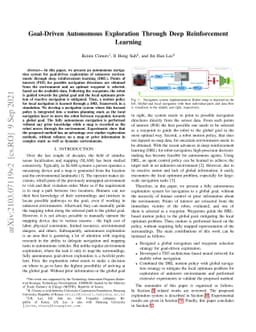 Goal-Driven Autonomous Exploration Through Deep Reinforcement Learning