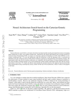 Neural Architecture Search based on Cartesian Genetic Programming Coding
  Method