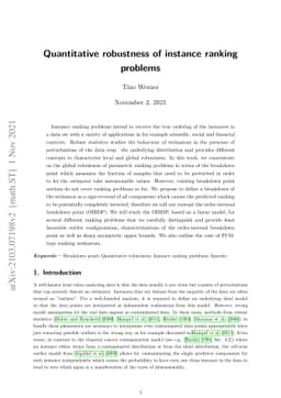 Quantitative robustness of instance ranking problems