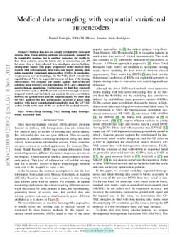 Medical data wrangling with sequential variational autoencoders