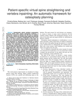 Patient-specific virtual spine straightening and vertebra inpainting: An
  automatic framework for osteoplasty planning