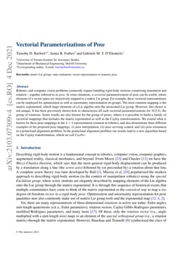 Vectorial Parameterizations of Pose