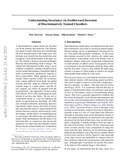 Understanding Invariance via Feedforward Inversion of Discriminatively
  Trained Classifiers