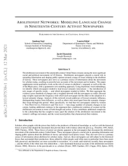Abolitionist Networks: Modeling Language Change in Nineteenth-Century
  Activist Newspapers