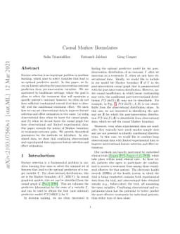 Causal Markov Boundaries