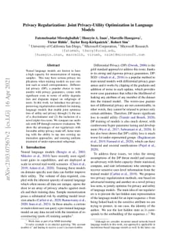 Privacy Regularization: Joint Privacy-Utility Optimization in Language
  Models