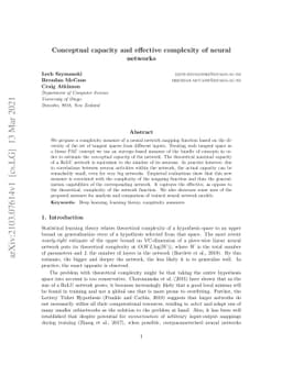 Conceptual capacity and effective complexity of neural networks