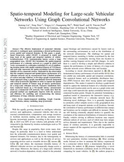 Spatio-temporal Modeling for Large-scale Vehicular Networks Using Graph
  Convolutional Networks