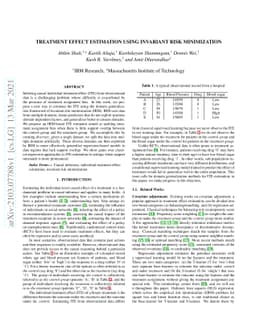 Treatment Effect Estimation using Invariant Risk Minimization