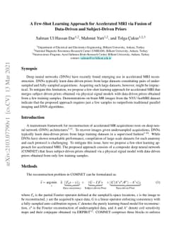 A Few-Shot Learning Approach for Accelerated MRI via Fusion of
  Data-Driven and Subject-Driven Priors