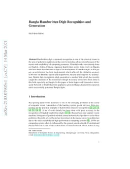 Bangla Handwritten Digit Recognition and Generation