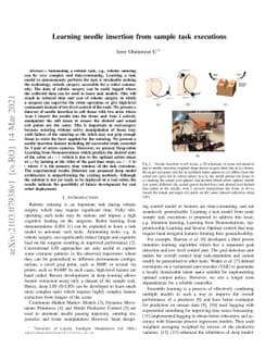 Learning needle insertion from sample task executions