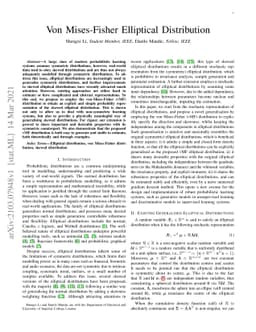 Von Mises-Fisher Elliptical Distribution
