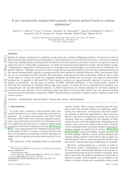A new interpretable unsupervised anomaly detection method based on
  residual explanation