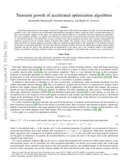 Transient growth of accelerated optimization algorithms