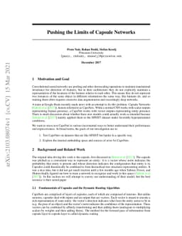 Pushing the Limits of Capsule Networks