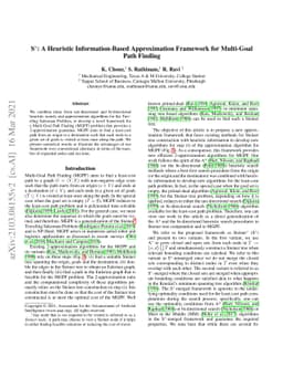 S$^*$: A Heuristic Information-Based Approximation Framework for
  Multi-Goal Path Finding