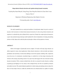 Shape-induced obstacle attraction and repulsion during dynamic
  locomotion