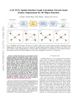S-AT GCN: Spatial-Attention Graph Convolution Network based Feature
  Enhancement for 3D Object Detection
