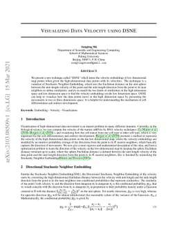 Visualizing Data Velocity using DSNE