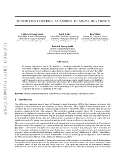 Intermittent control as a model of mouse movements