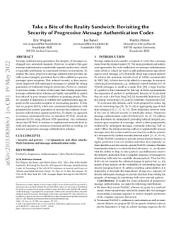 Take a Bite of the Reality Sandwich: Revisiting the Security of
  Progressive Message Authentication Codes