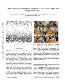 Variable compliance and geometry regulation of Soft-Bubble grippers with
  active pressure control