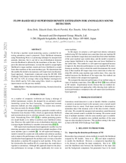 Flow-based Self-supervised Density Estimation for Anomalous Sound
  Detection