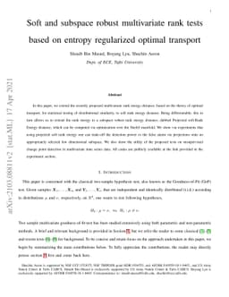Soft and subspace robust multivariate rank tests based on entropy
  regularized optimal transport