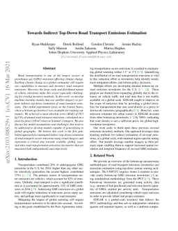 Towards Indirect Top-Down Road Transport Emissions Estimation