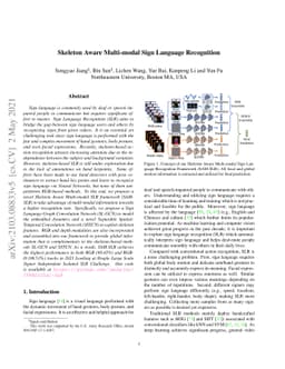 Skeleton Aware Multi-modal Sign Language Recognition