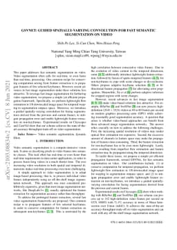 GSVNet: Guided Spatially-Varying Convolution for Fast Semantic
  Segmentation on Video
