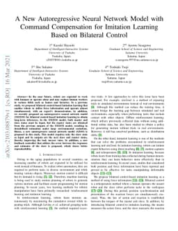 A New Autoregressive Neural Network Model with Command Compensation for
  Imitation Learning Based on Bilateral Control