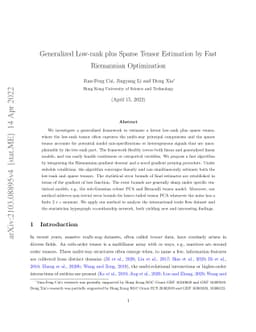 Generalized Low-rank plus Sparse Tensor Estimation by Fast Riemannian
  Optimization