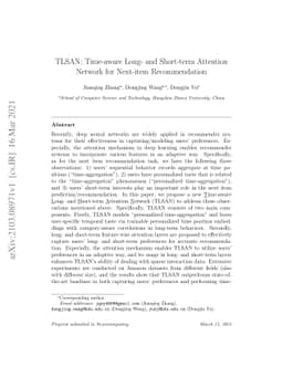 TLSAN: Time-aware Long- and Short-term Attention Network for Next-item
  Recommendation