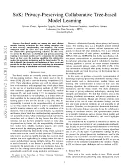 SoK: Privacy-Preserving Collaborative Tree-based Model Learning