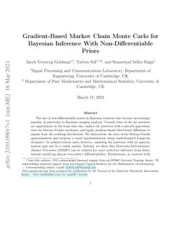Gradient-Based Markov Chain Monte Carlo for Bayesian Inference With
  Non-Differentiable Priors