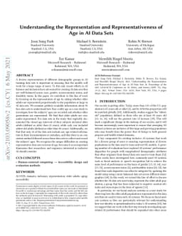 Understanding the Representation and Representativeness of Age in AI
  Data Sets