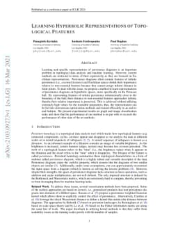 Learning Hyperbolic Representations of Topological Features