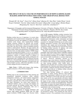 The impact of data volume on performance of deep learning based building
  rooftop extraction using very high spatial resolution aerial images