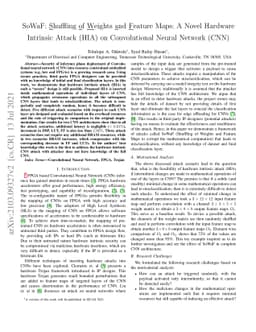 SoWaF: Shuffling of Weights and Feature Maps: A Novel Hardware Intrinsic
  Attack (HIA) on Convolutional Neural Network (CNN)