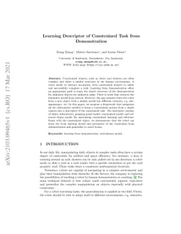 Learning Descriptor of Constrained Task from Demonstration