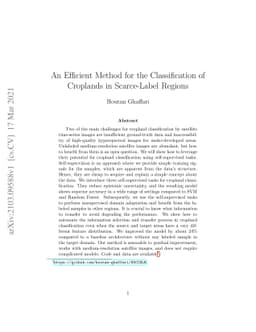 An Efficient Method for the Classification of Croplands in Scarce-Label
  Regions